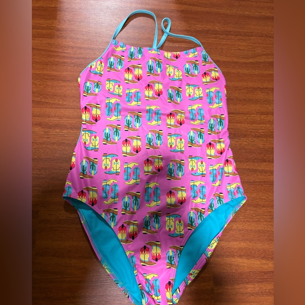 Sporti x Alex and Gretchen Walsh Size 40 Cowboy Print Swim Suit